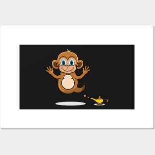 Cute Monkey Ghost and Flying Posters and Art